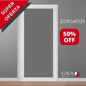 HOJA PUERTA CON HUECO PARA VIDRIERA LACADA EN BLANCO DE 2030X1025
