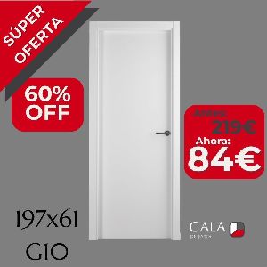 PUERTA BLOCK LISA LACADA BLANCA RAL9003  197x61 - G10 T7 - IZQUIERDA