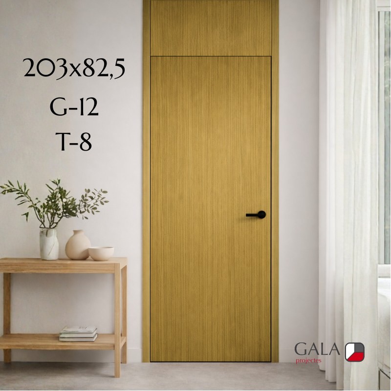 PUERTA BLOCK ROBLE BARNIZADO SUPERMATE 203x82,5 - G12 - T8 IZQUIERDA BISAGRA OCULTA