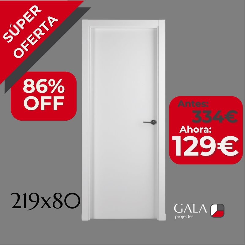 PUERTA BLOCK LISA RAL9003 219x80 - G9 T7 - IZQUIERDA