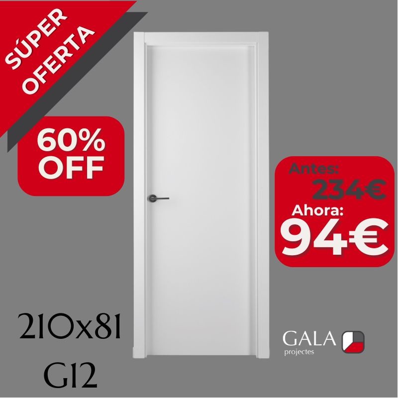 PUERTA BLOCK LISA LACADA RAL9003 210x81 - G12 T7 - DERECHA