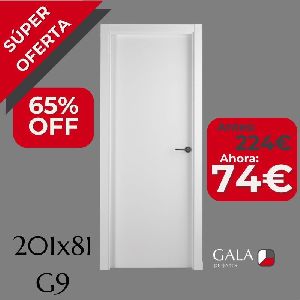 PUERTA BLOCK LISA LACADA BLANCA RAL9003 201x81 - G9 T7 - IZQUIERDA - CERRADURA 1 PTO.