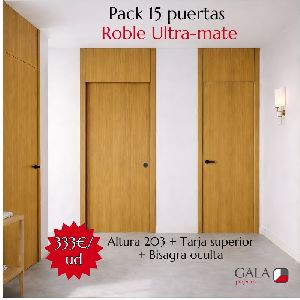 15 puertas roble barniz supermate 203cm de altura con bisagras ocultas + tarja superior
